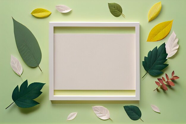 Blank Frame for text with Leaves Surrounding