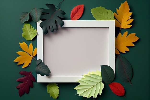 Blank Frame for text with Leaves Surrounding