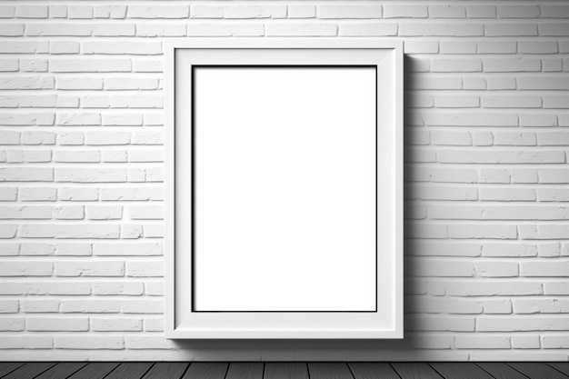 Blank frame on a wall with natural light