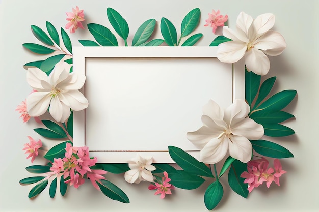 A blank frame with flowers on it.