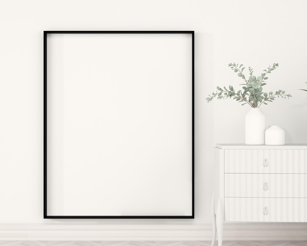 Blank frames mockups on white background