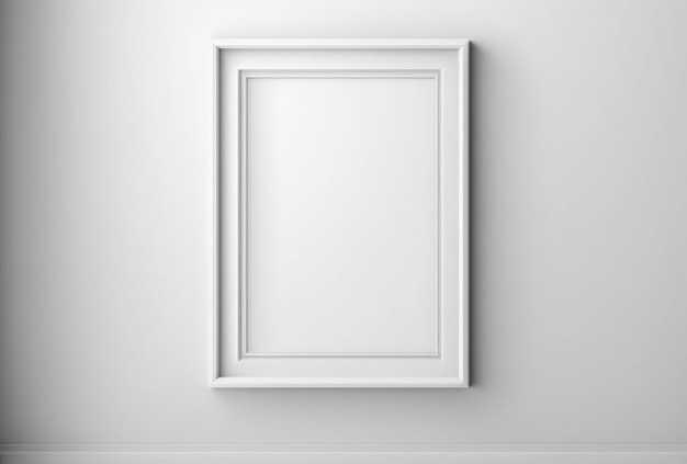 Blank frames on white wall