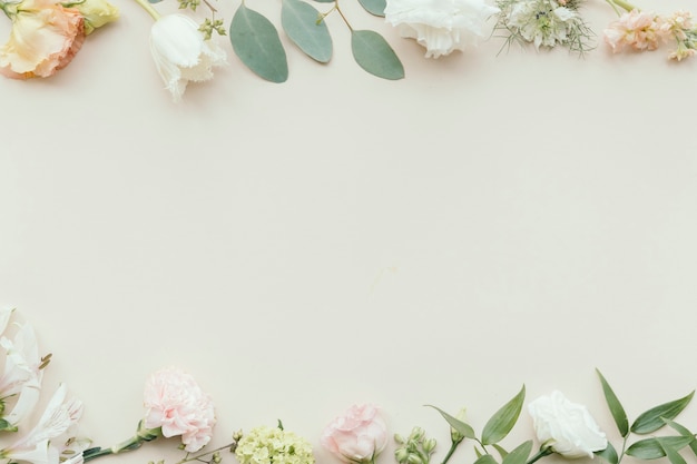 Photo blank fresh flower pattern background template