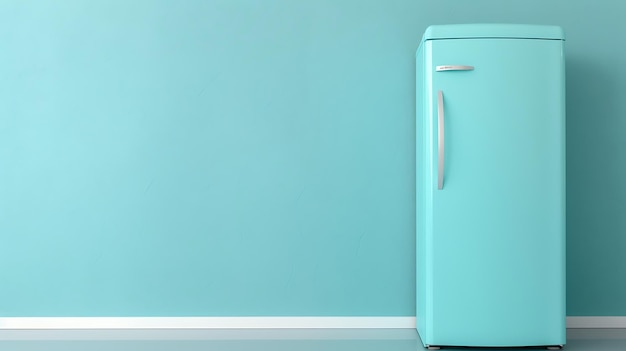 テキストのコピースペースを備えた空白の冷蔵庫の背景のモックアップ 厨房用冷蔵庫テンプレート