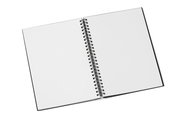 Blank geopend boek geïsoleerd op wit