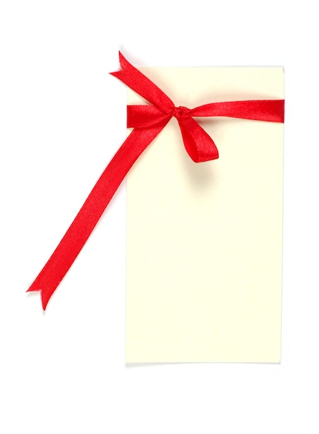 Photo blank gift tag tied with a bow