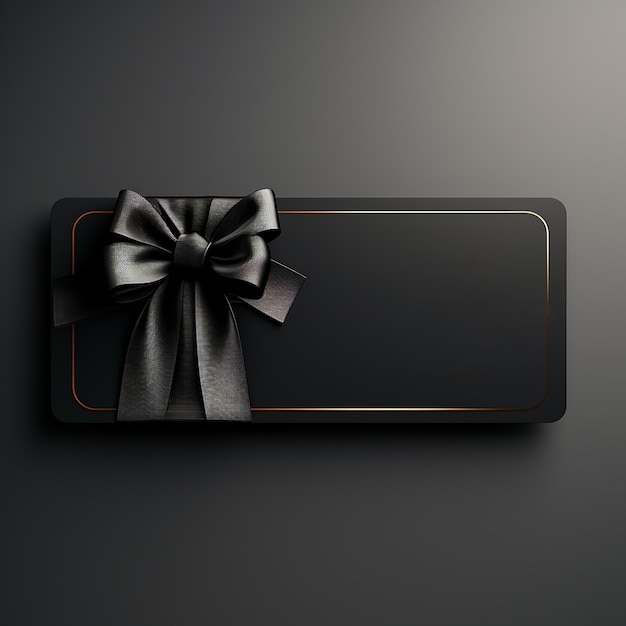 Photo blank gift voucher template design on black background ai generated image