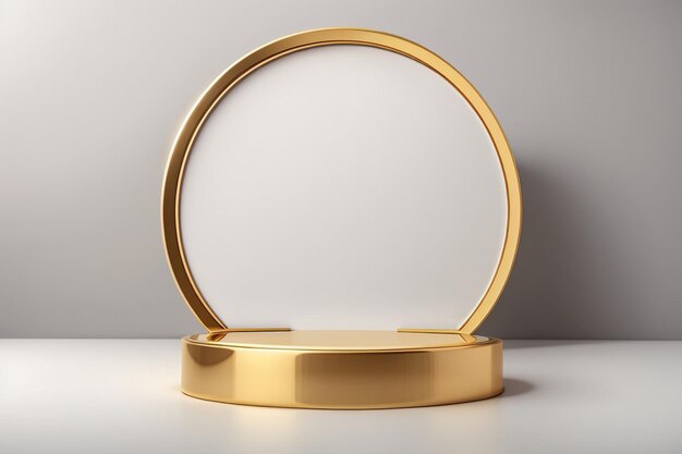 Blank gold podium mockup created with AI