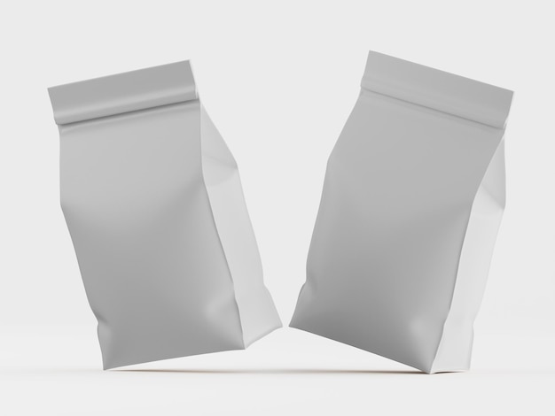 blank gray coffee bags mockup