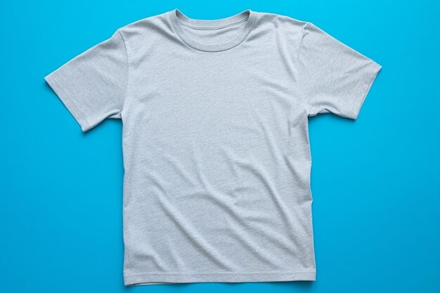 Blank gray tshirt with space for print on blue background