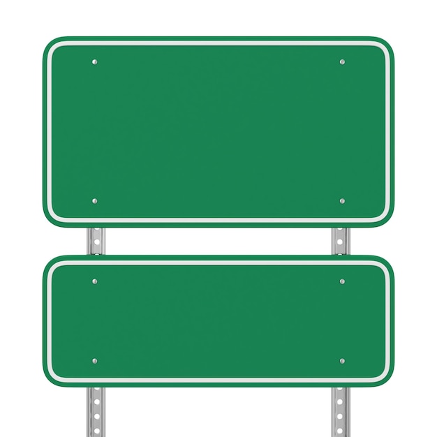 Photo blank green road sign