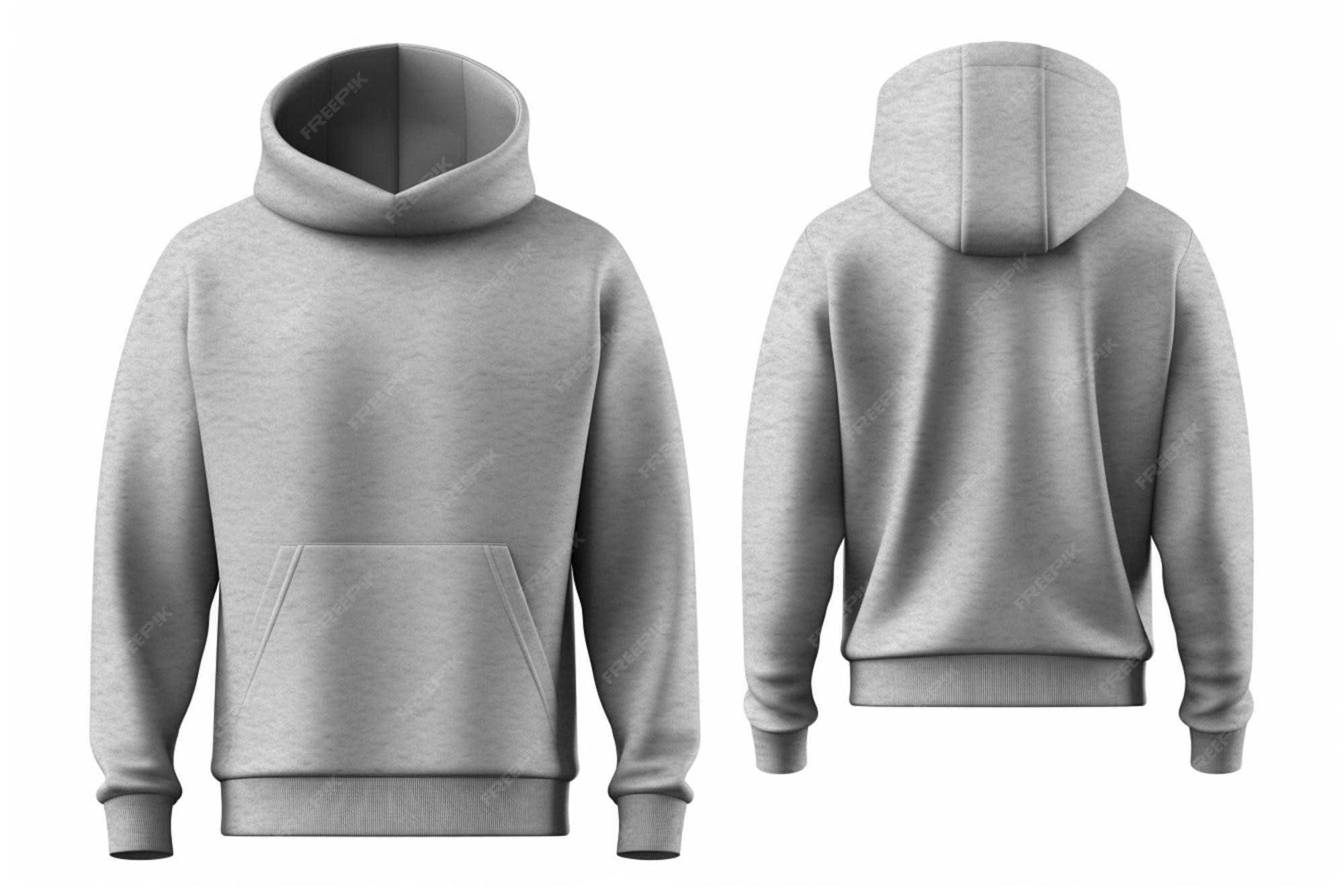 Premium Photo Blank grey hoodie template front and back view on Premium Photo Blank grey hoodie template front and back view on