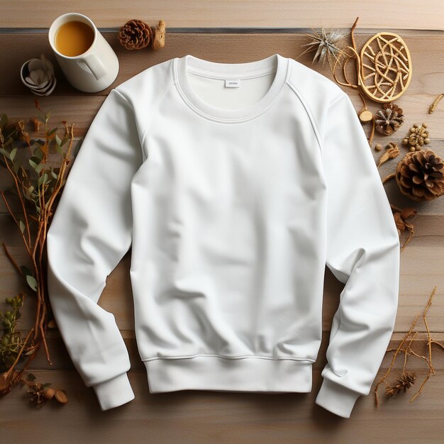 Photo blank gril model white sweatshirt for mockup design