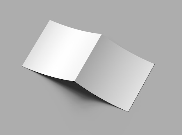 Foto blank half fold square brochure render per presentare il tuo design