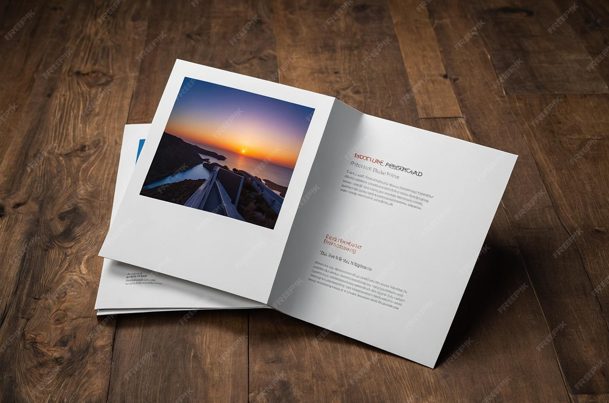 Blank HalfFold Square Brochure Render for Design Presentation Premium Blank HalfFold Square Brochure Render for Design Presentation Premium