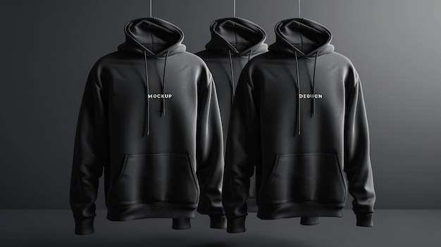 Blank hooded sweatshirt mockup voor druk 3D rendering 3D illustratie