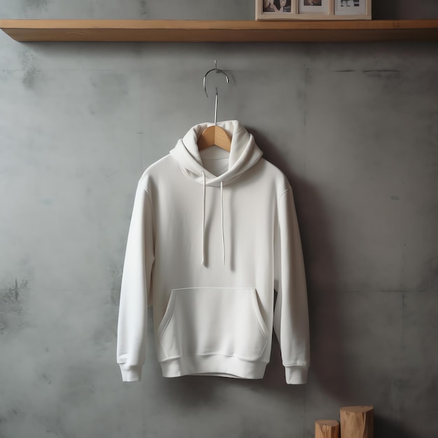 Blank hoodie mockup template with hanger