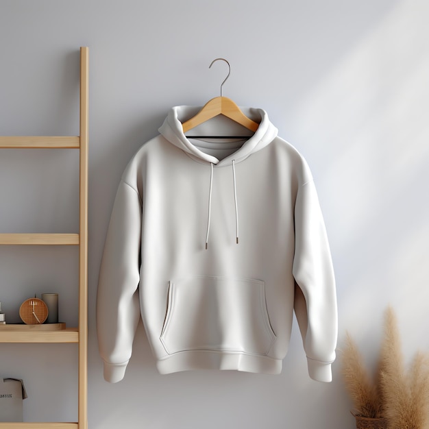 Blank hoodie mockup template with hanger