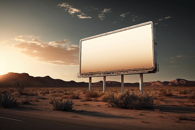 Blank huge billboard on an amazing sky Generative AI