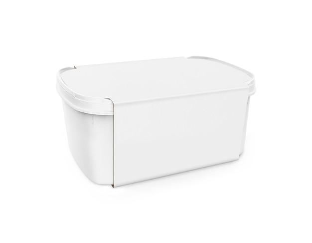 Blank Ice Cream White Container-mockup geïsoleerd op een witte achtergrond