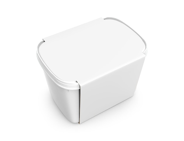 Blank Ice Cream White Container-mockup geïsoleerd op een witte achtergrond