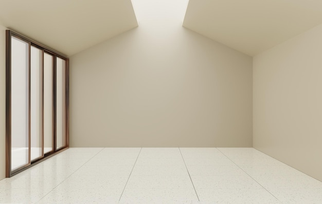 Blank Interior Room Design Background With Empty Wall 3D Rendering