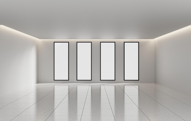 Blank Interior Room Design Background With Empty Wall 3D Rendering