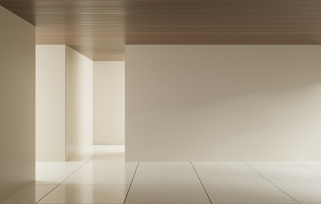 Blank Interior Room Design Background With Empty Wall 3D Rendering