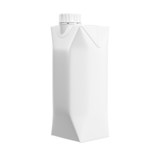 A blank juice pack isolated on a white background