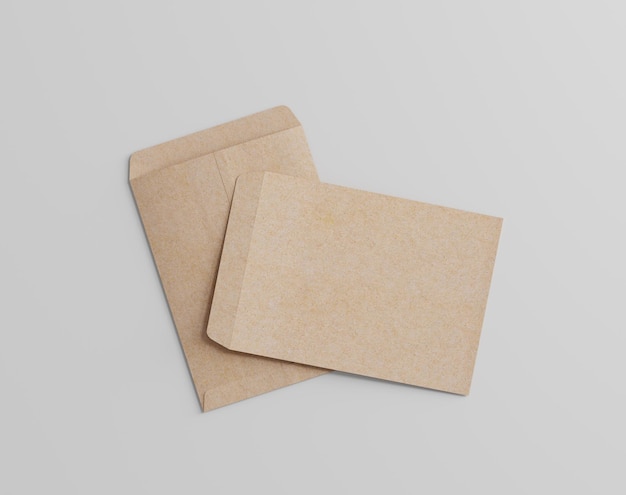 Photo blank kraft brown big envelope mockup on the empty background