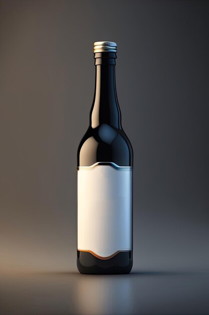 Контейнер для бутылок с пустой этикеткой, макет ai, сгенерирована иллюстрация
