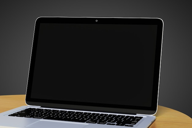 Blank laptop on a table