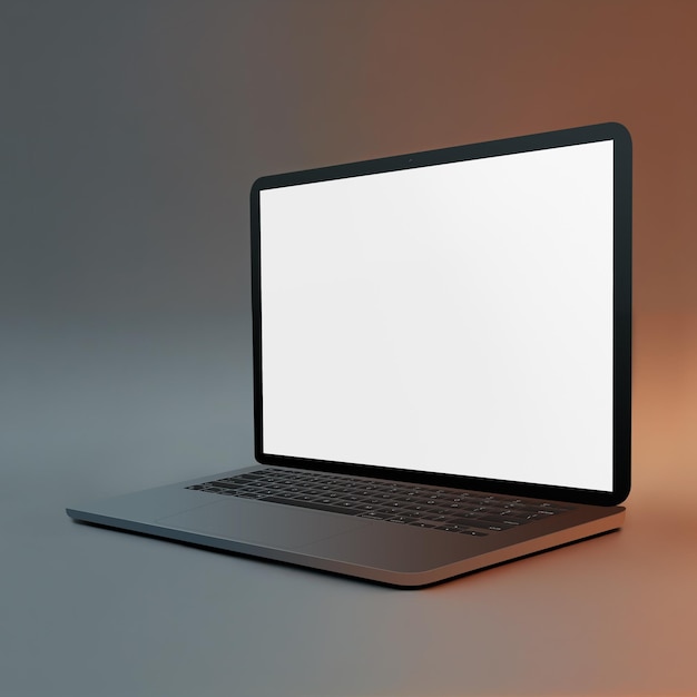 Пустой компьютер шаблон ноутбука, изолированные на сероватом фоне