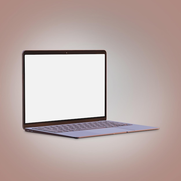 Blank laptop template computer isolated on a pinkish background