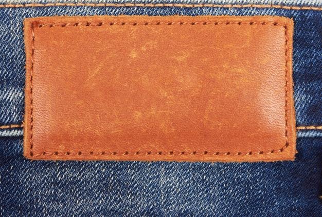 Blank leather jeans label