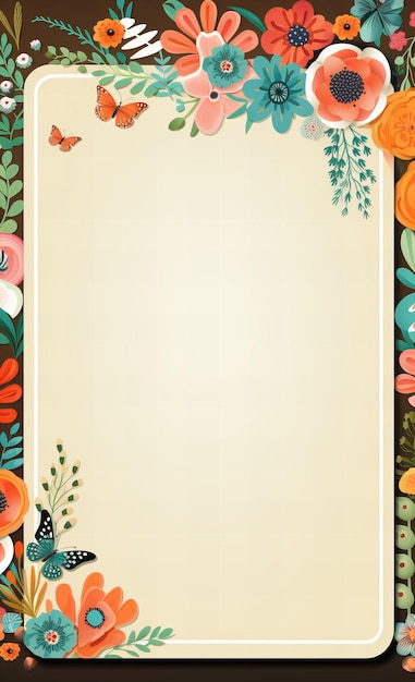 A blank letterhead with origami animal frame quilling cut art paper illustration