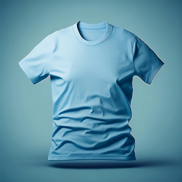 Blank light blue template T shirt sweatshirt short sleeve