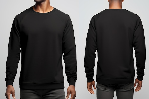 Photo blank long sleeve black sweater for design mock up