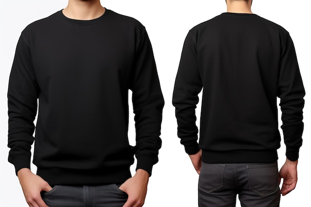 Photo blank long sleeve black sweater for design mock up