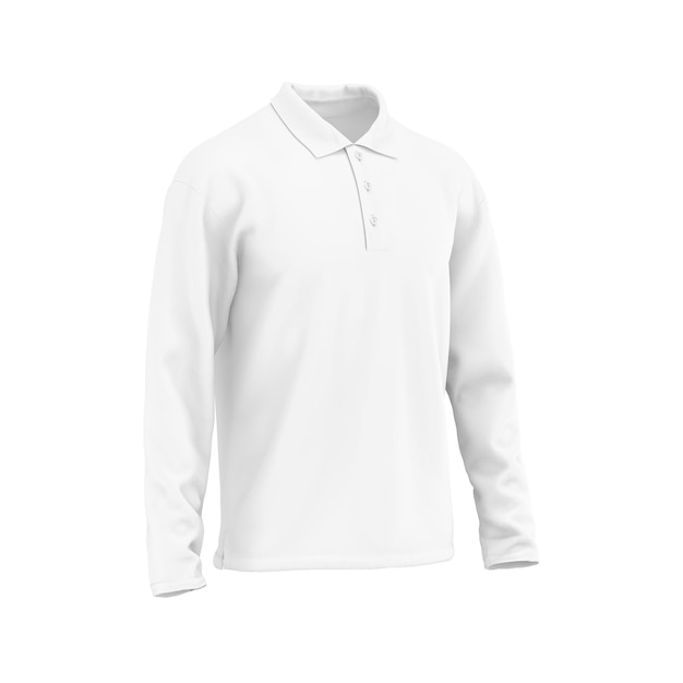 Blank Long Sleeve Shirt Template isolated on a white background mannequin invisible natural shape