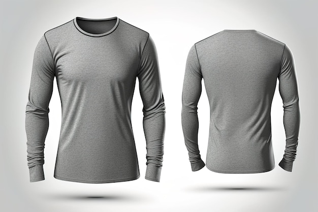 Premium Photo | Blank long sleeve t shirt for men template grey color ...