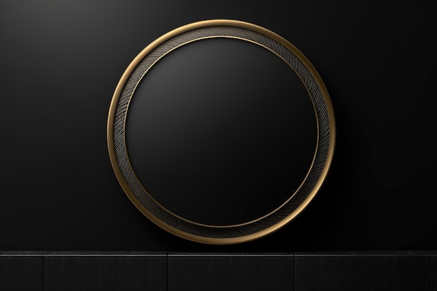 Blank luxury dark background and gold shiny edges