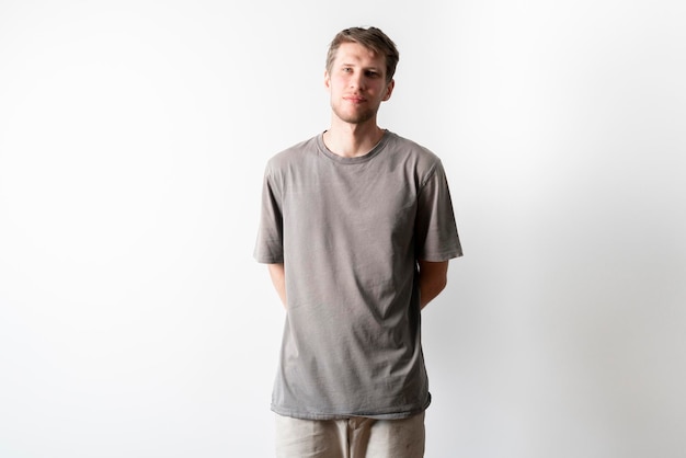 A blank male oversize tshirt mockup isolated