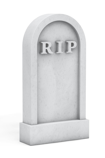 Photo blank memorial gravestone on a white background