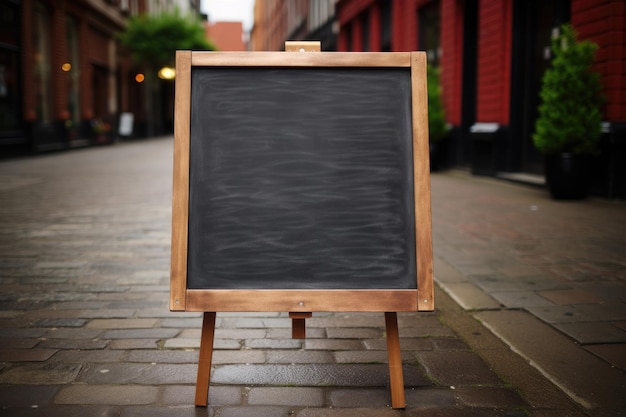 Photo blank menu board near the cafe