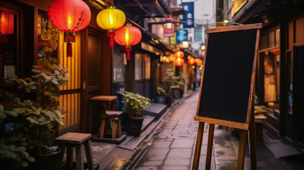 이자카야 레스토랑과 바의 빈 메뉴 모 일본의 디지털 미디어 광고판