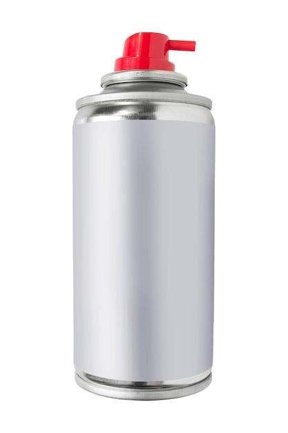 Photo blank metallic spray jar isolated over white