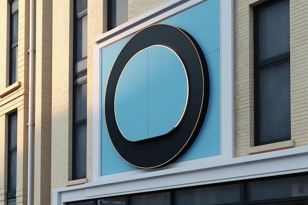 Blank minimal circular shop signboard mockup