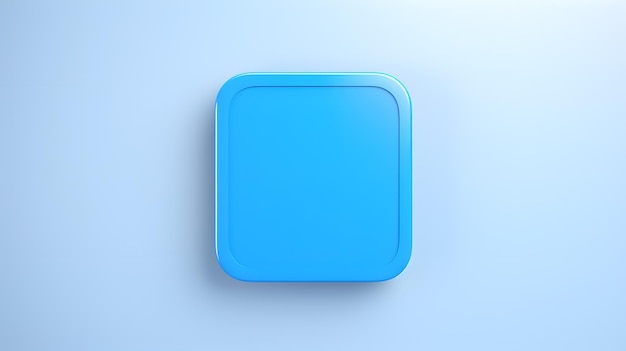 blank mobile application icon button blue square