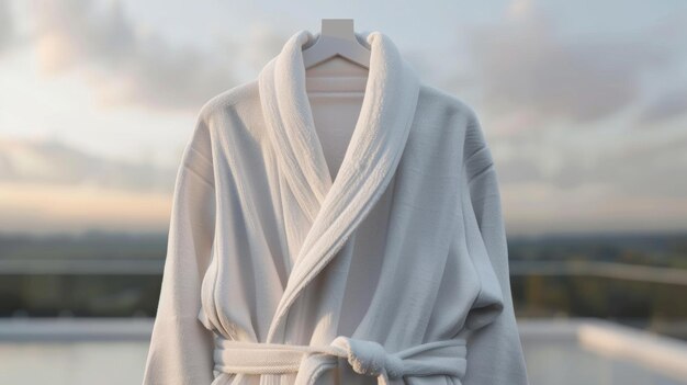Blank mockup of a lightweight cotton bathrobe ideal for warm summer nights